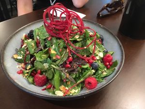 Fresh Summer Salad with loads of berries at roots - Lintheschergasse in Zurich
