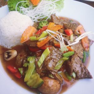 vegan beef at Savory Chay in Berlin