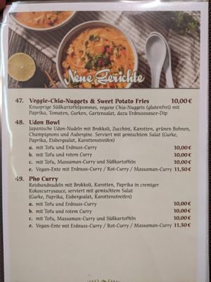 Menu - new dishes. at Savory Chay in Berlin