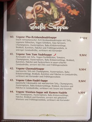 Menu - big soups. at Savory Chay in Berlin