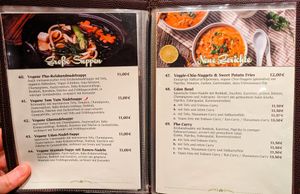 Menu page at Savory Chay at Savory Chay in Berlin