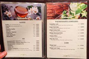 Menu page at Savory Chay at Savory Chay in Berlin