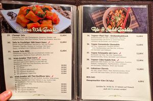 Menu page at Savory Chay at Savory Chay in Berlin
