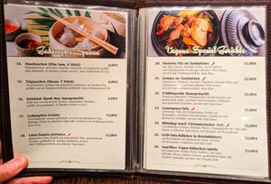 Menu page at Savory Chay at Savory Chay in Berlin