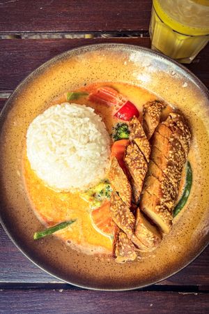 Massaman curry with vegan duck   at Savory Chay in Berlin