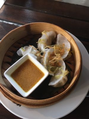 Steamed dumplings with tapioca dough at Savory Chay in Berlin