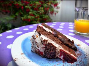 Black forest gateaux at The Garden Shed Cafe in Leamington Spa
