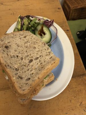 Chicken seitan sandwich (half of - other part eaten :)) at The Garden Shed Cafe in Leamington Spa