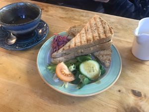 Vegan cheese sandwich . at The Garden Shed Cafe in Leamington Spa