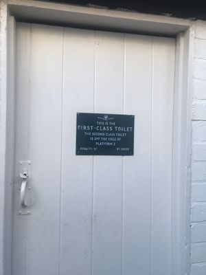 Outside toilet. at The Garden Shed Cafe in Leamington Spa