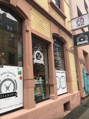 Outside at Tante Emmas Veganeria in Saarbrucken