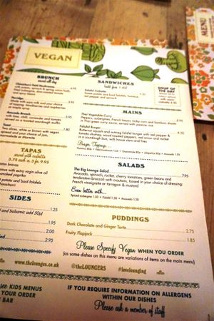 menu at Lounges - Brasco Lounge in Liverpool