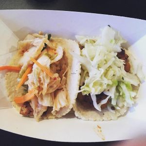 Ginger Tofu Taco and Vegan Chorizo Taco at Tacopocalypse in Des Moines