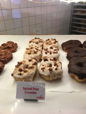 Vegan spiced pear crumble  at Cartems Donuts - Main St in Vancouver