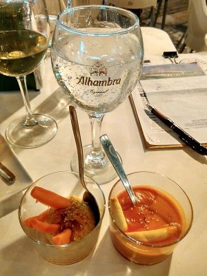 Hummus, gazpacho at Bella Ciao in Almeria