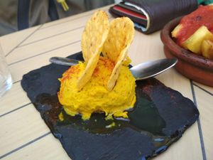 Tapa de humus at Bella Ciao in Almeria