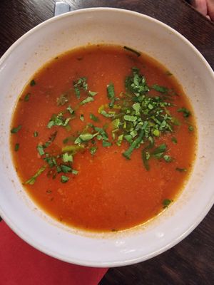 Tomato soup (vegan) at Zum Wohl in Vienna