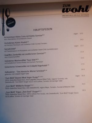 Mains at Zum Wohl in Vienna