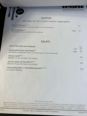Menu2 at Zum Wohl in Vienna