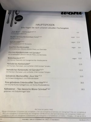 Menu3 at Zum Wohl in Vienna