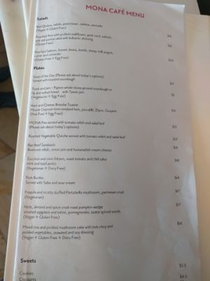 New vegan options!  at MONA Museum Cafe in Berriedale