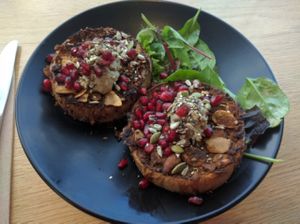 Herb pumpkin wedge  at MONA Museum Cafe in Berriedale
