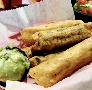Sweet Potato and Black Bean & Corn Flautas were delicious   at Tex Tubb's Taco Palace in Madison