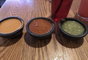 3/4 of the salsa bar - pathetic   at Tex Tubb's Taco Palace in Madison