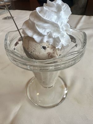 Ice cream with whipped cream  at De Oude Plek in Rotterdam