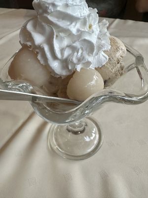 Ice cream with lychee  at De Oude Plek in Rotterdam