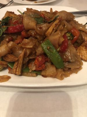 Drunken noodles  at SriPraPhai in Williston Park