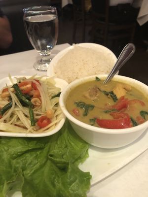 Green curry combo  at SriPraPhai in Williston Park