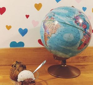 Chocolate chip ice cream with one scoop of chocolate and one scoop of vanilla ice cream at The Cookie Counter in Seattle