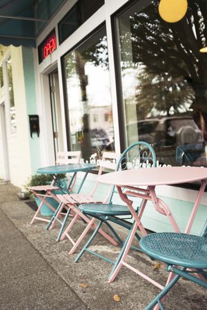 Outside seating at The Cookie Counter in Seattle