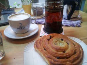 Raisin and cream croissant at La Margherita in Bologna