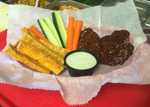 vegan wing basket at Krunkwich Ramen House in Des Moines