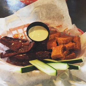Vegan Wing Basket Special at Krunkwich Ramen House in Des Moines