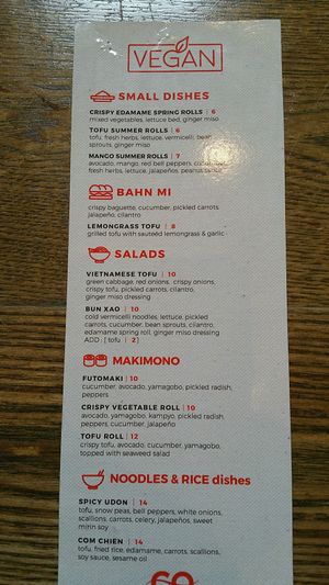 Vegan/Vegetarian Menu at CO in Savannah