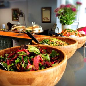 Lunch time salads at Momo Restaurant in Waterford