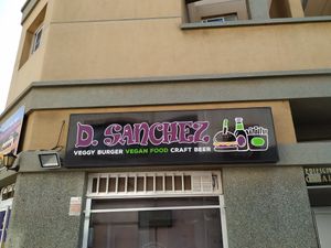 Signboard at D.Sanchez Fresh Food in Fuerteventura