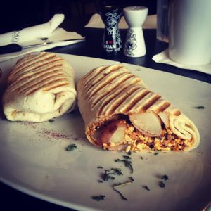 Soy chorizo & tofu scramble burrito! Very good. Ask for no cheese to make it vegan at Pika's Cafe in Guam