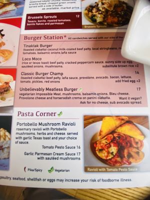 Menu  at Pika's Cafe in Guam