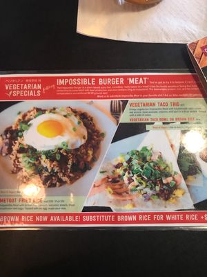 Impossible Burger Menu at Pika's Cafe in Guam