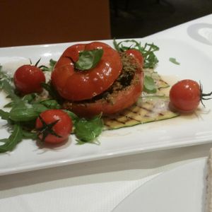 Filled oxheart tomato at Holiday Inn Unterhaching in Munich