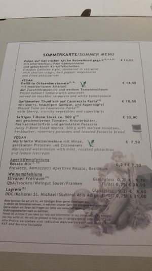 Menu with clear 'vegan' mark  at Holiday Inn Unterhaching in Munich