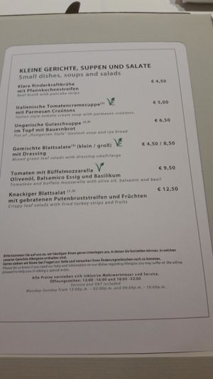 Menu with clear 'vegan' mark at Holiday Inn Unterhaching in Munich