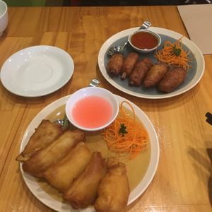 eggplant fritters  at Golden Lotus Vegan in Newtown