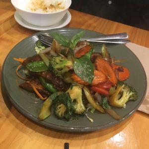 faux duck in plum sauce  at Golden Lotus Vegan in Newtown