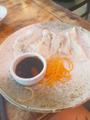 Steamed veggie dumplings at Golden Lotus Vegan in Newtown