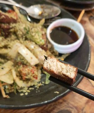 mock fish - close-up at Golden Lotus Vegan in Newtown